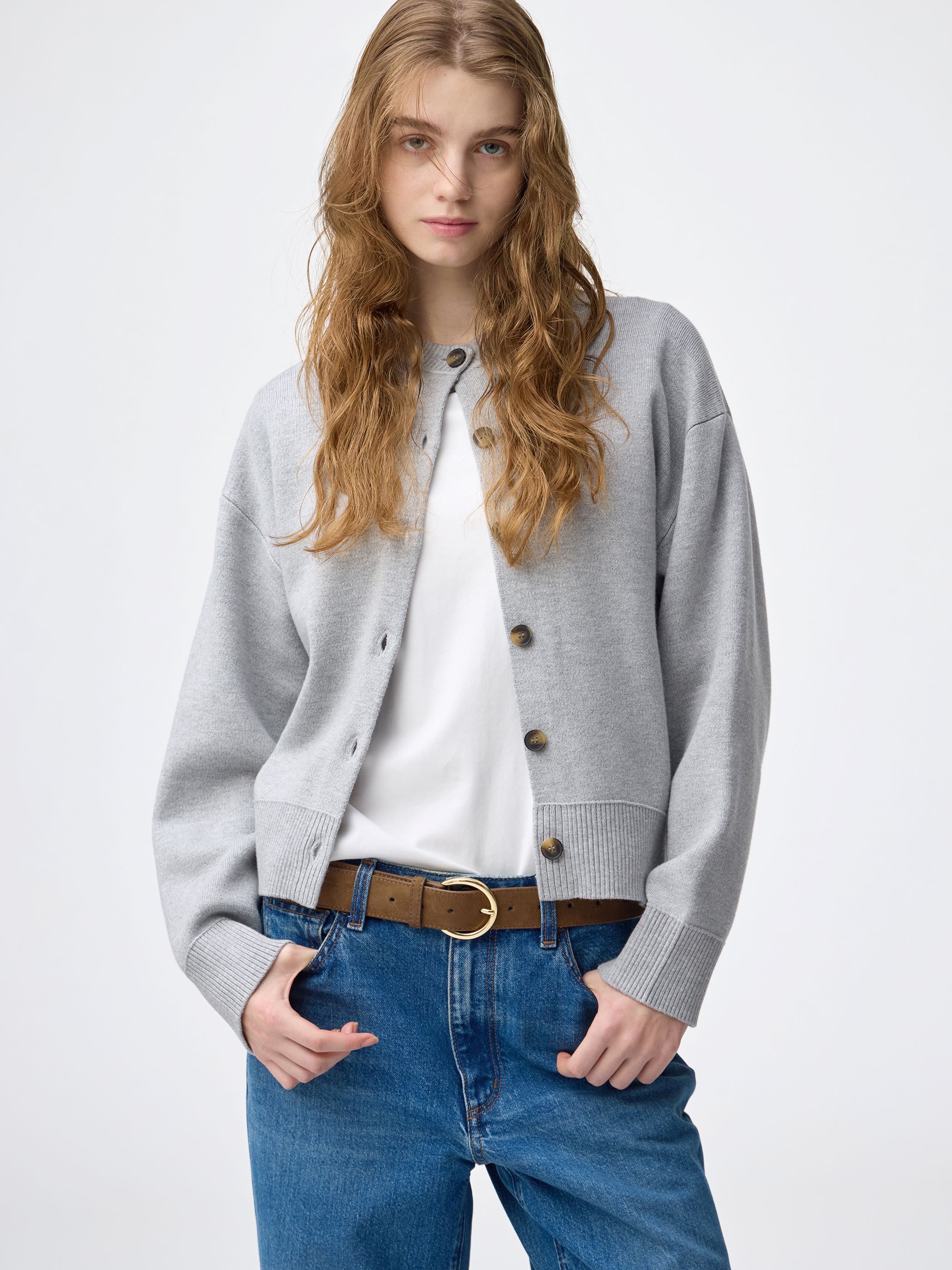 スウェットライクニットカーディガン